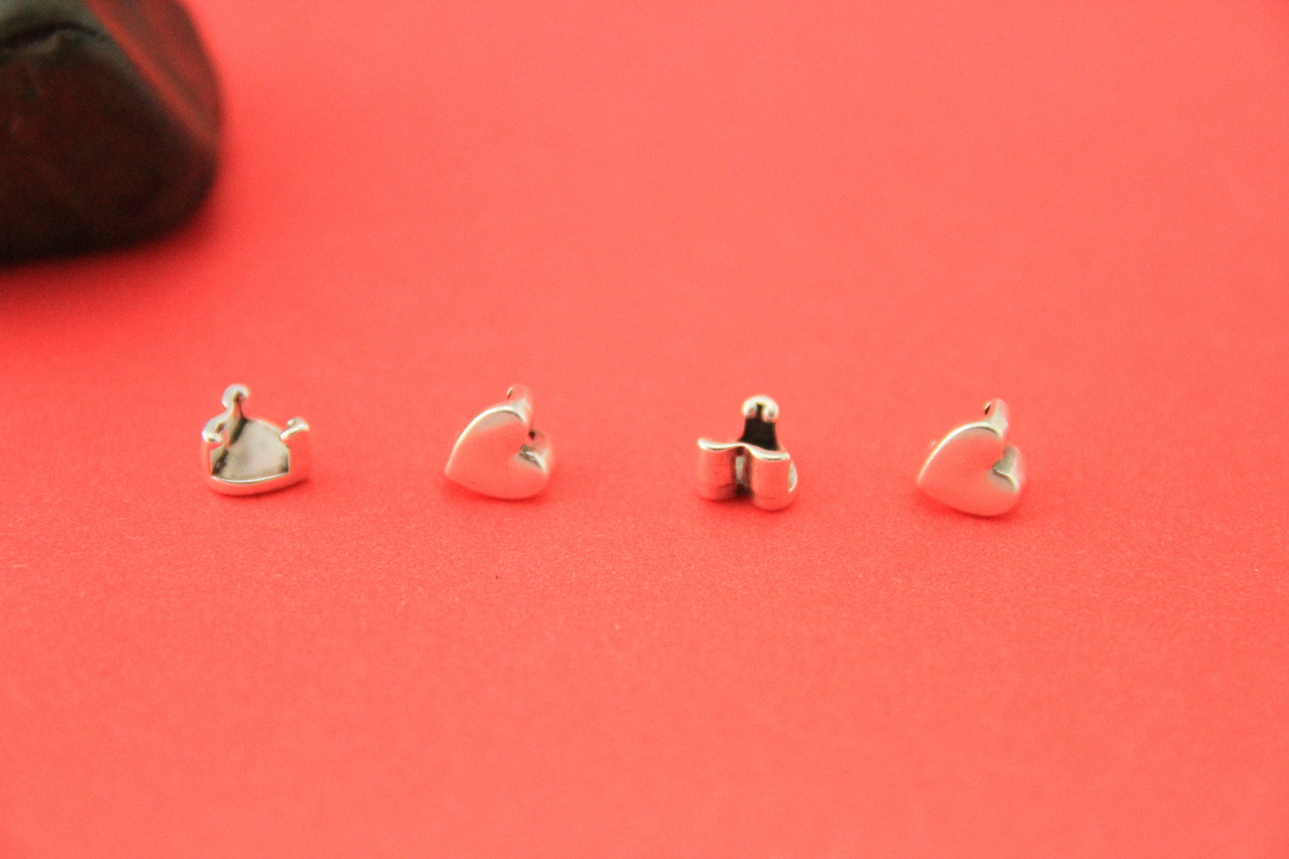 FS0505>>MADE in EUROPE 4 zamak heart crimp- sliders for 5mm cord, flat cord heart  slider, silver heart slider qty4