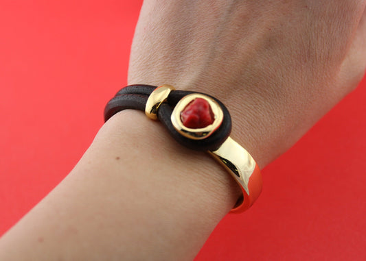 B0095>>MADE in EUROPE gold zamak half bracelet with loop maker finding, set of shiny gold half bracelet and loop maker (ablz242)qty1