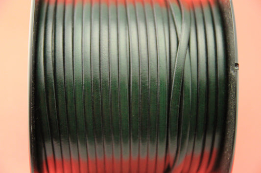 MADE in EUROPE 1 yard of 4mm bottle green flat leather cord, genuine flat leather cord, 4x2mm flat leather cord (MARF3GBOTTLE)