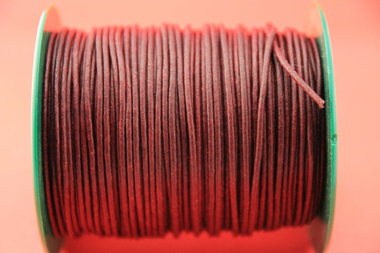 MADE IN SPAIN 6 feet 2mm leather cord, 2mm bordeaux leather cord, 2mm jewelry leather cord (MARR2BUR)