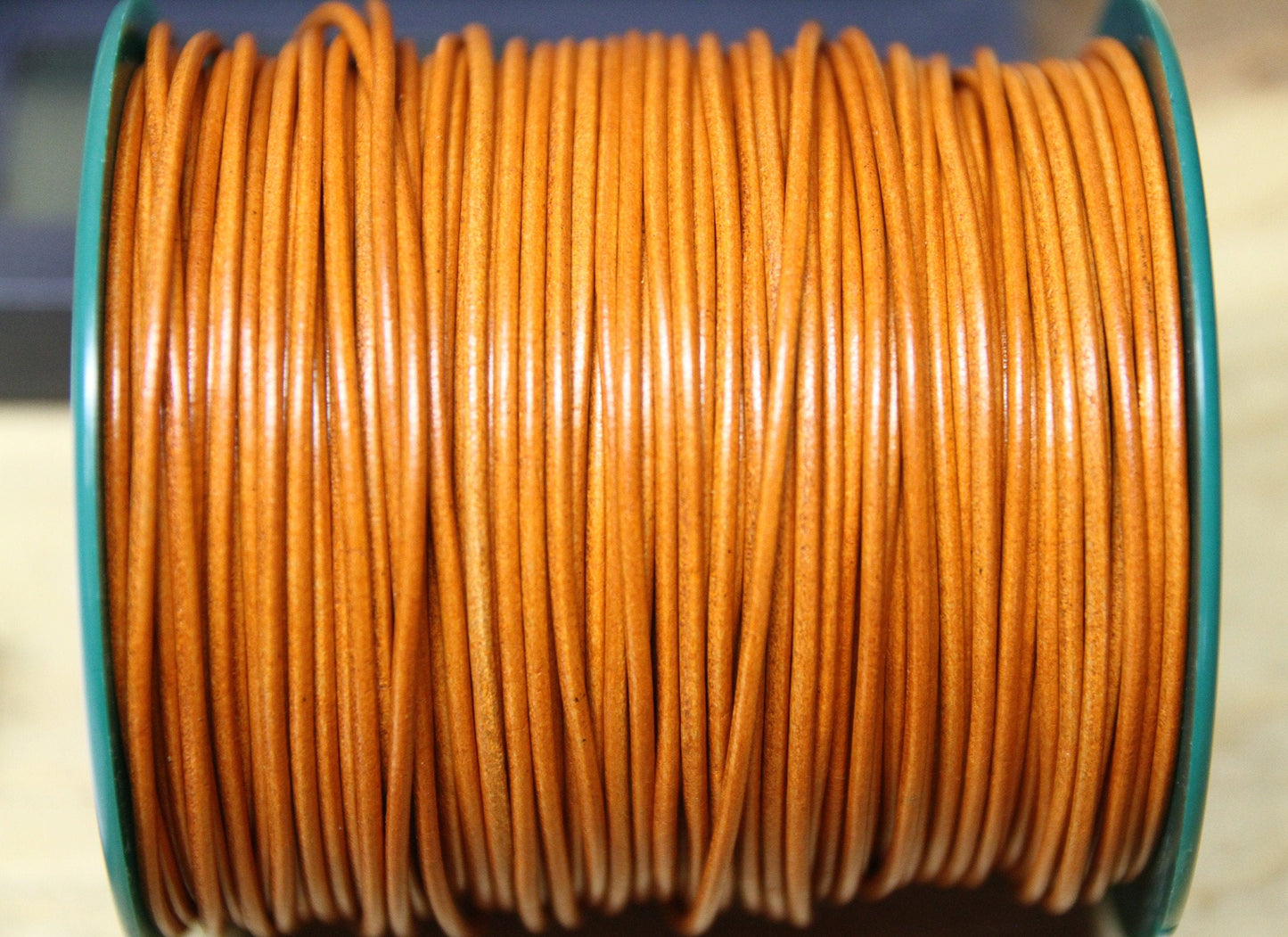 MADE IN EUROPE 6 feet 2mm leather cord, 2mm orange-whiskey leather cord, 2mm round orange-whiskey leather cord, (MARR2ORG)