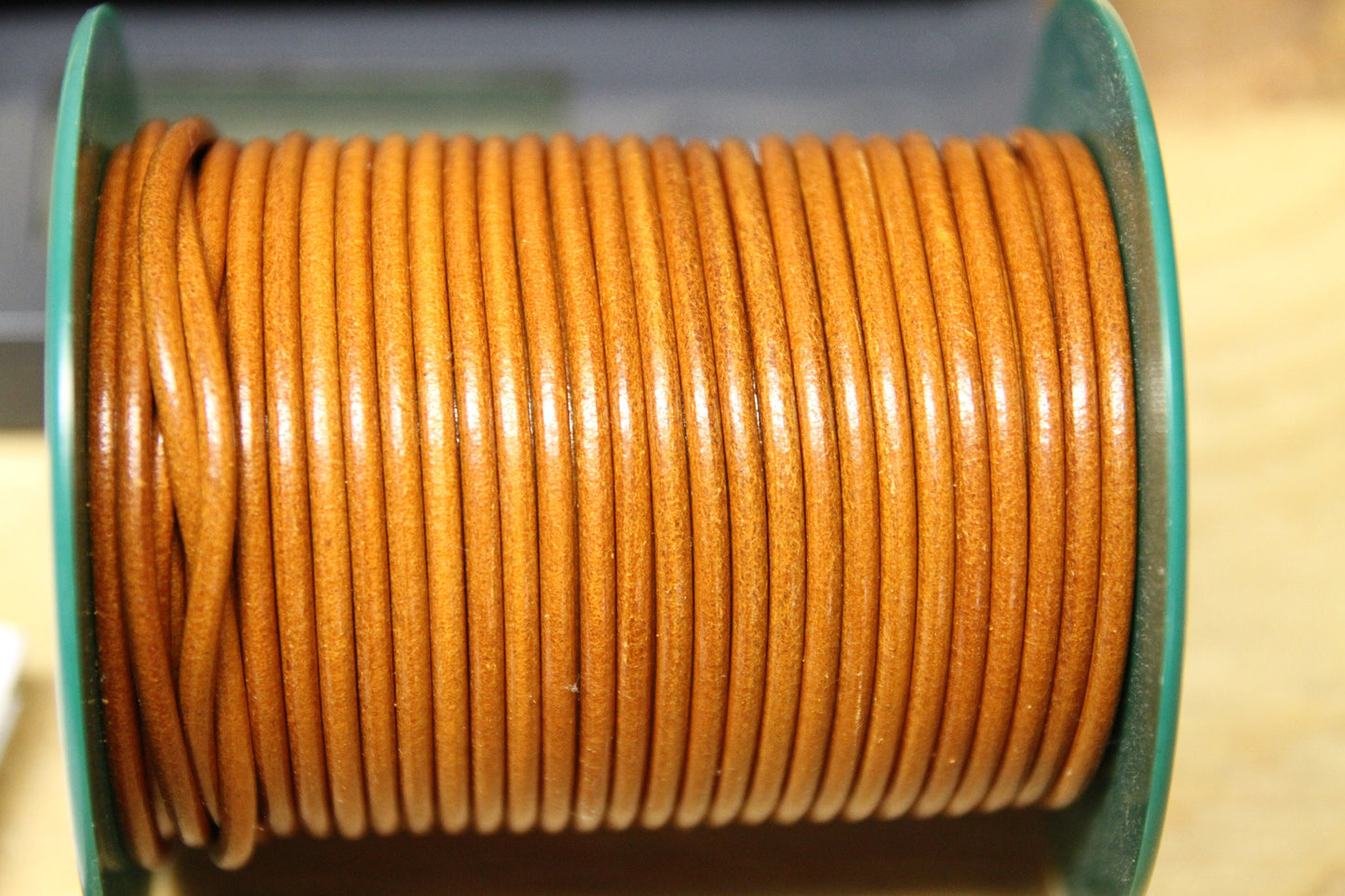 MADE in EUROPE 2 yards of 3mm whiskey leather cord, 3mm round leather cord, genuine leather cord (MARR3WHI)