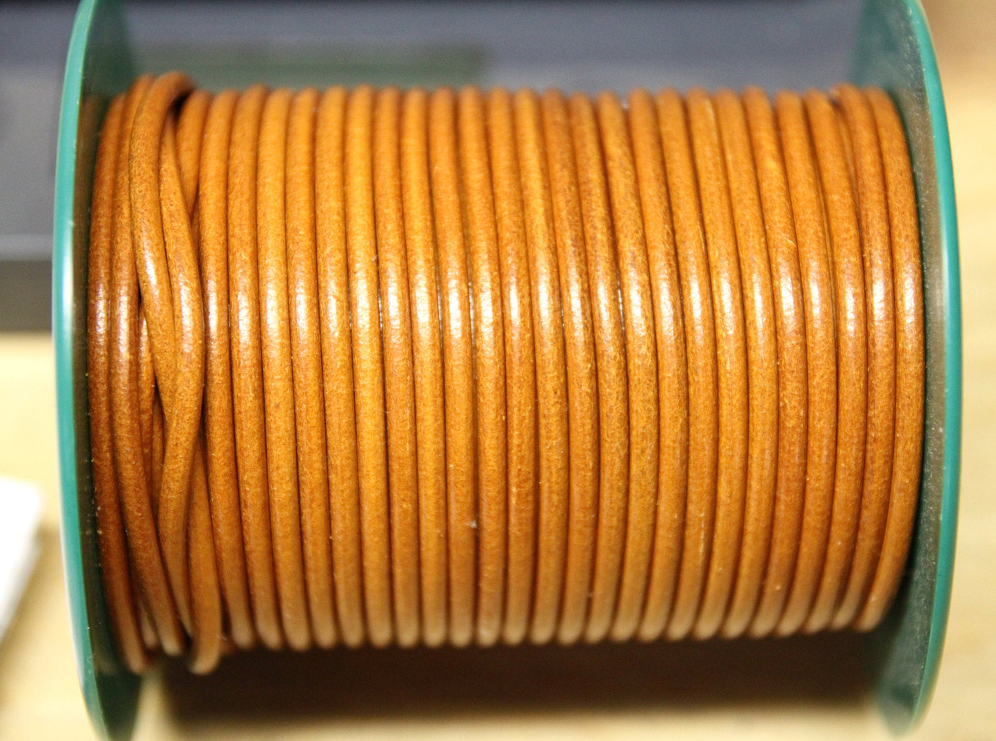 MADE in EUROPE 2 yards of 3mm whiskey leather cord, 3mm round leather cord, genuine leather cord (MARR3WHI)