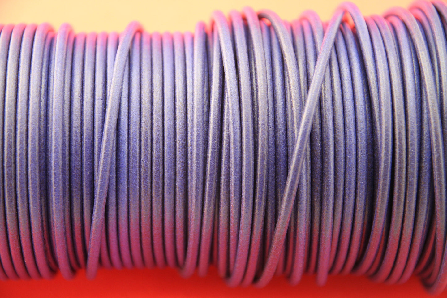 MADE in EUROPE 6 feet of 3mm round blue leather cord, 3mm round indigo blue leather cord (MARR3AZTEJ)