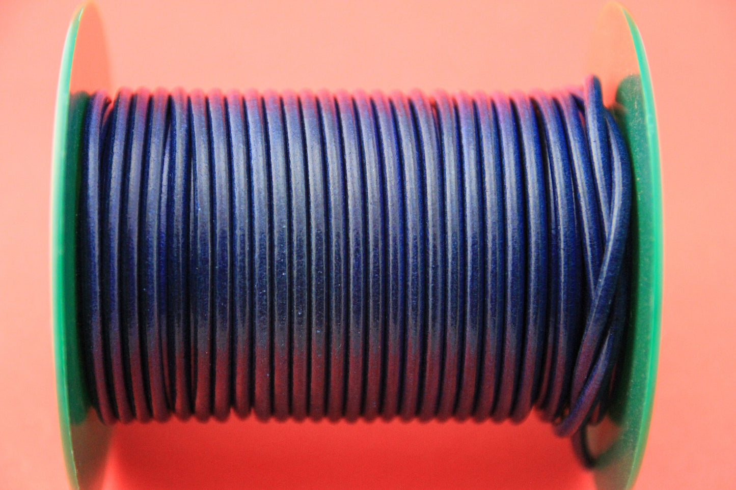 MADE in EUROPE 2 yards of 3mm blue leather cord, 3mm round leather cord, genuine leather cord (MARR3TEJ)