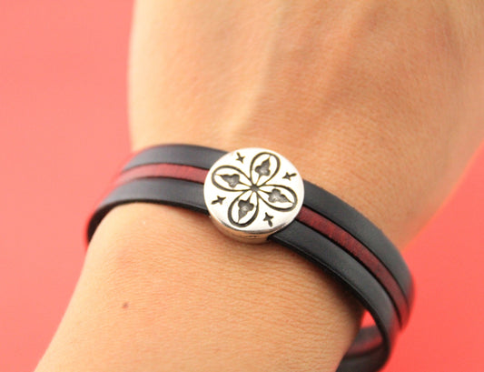 FS0510>>MADE in EUROPE  2 zamak engraved sliders, 13mm flat leather cord zamak  slider (ablz243) qty2