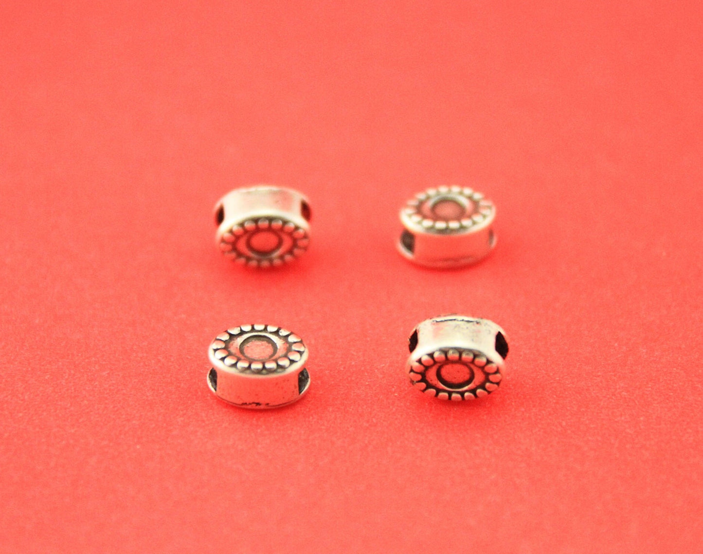 FS0512>>MADE IN EUROPE 4 zamak oval sliders, 4x2mm zamak sliders(ablz250) Qty4