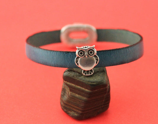 FS0493>>MADE in EUROPE 2 zamak owl sliders, 10mm flat cord slider, 10mm leather cord owl sliders, zamak sliders Qty2