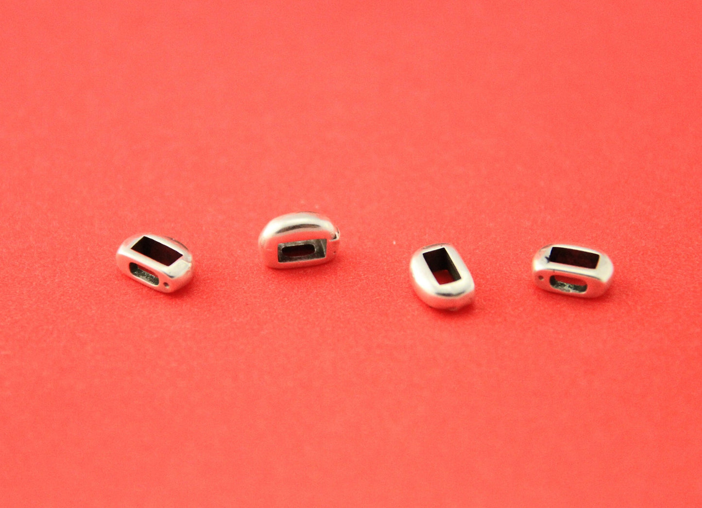 FS0497>>MADE in EUROPE 4 zamak sliders for 5mm cord, flat cord slider, zamak bar slider qty4