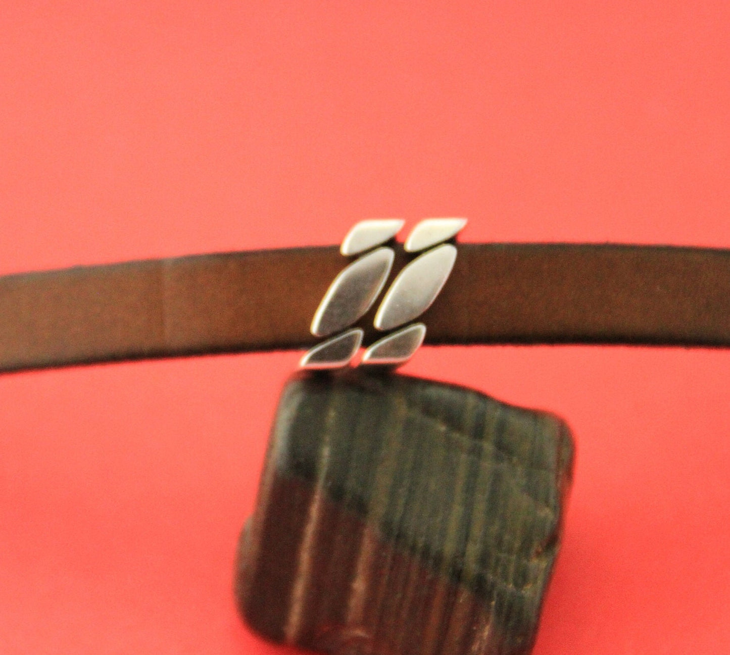 FS0509>>MADE IN EUROPE 2 zamak slider bars, flat cord slider, 10mm flat cord sliders, silver bar sliders Qty2