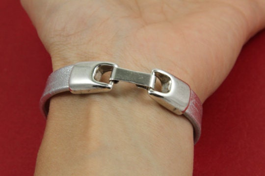 FC0361>> MADE in EUROPE zamak snap clasp, 12mm flat cord clasp flat cord snap clasp, Qty1