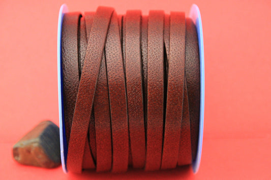 MADE in EUROPE 24'' genuine camel leather cord, 10mm flat leather cord, 10mm flat cognac leather cord, cognac leather cord (vm10camcam)