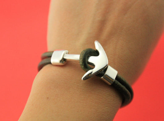 RC0182>>MADE IN EUROPE anchor hook clasp with slider, 4mm leather cord clasp, round leather cord clasp(NG4740/4739) Qty1set
