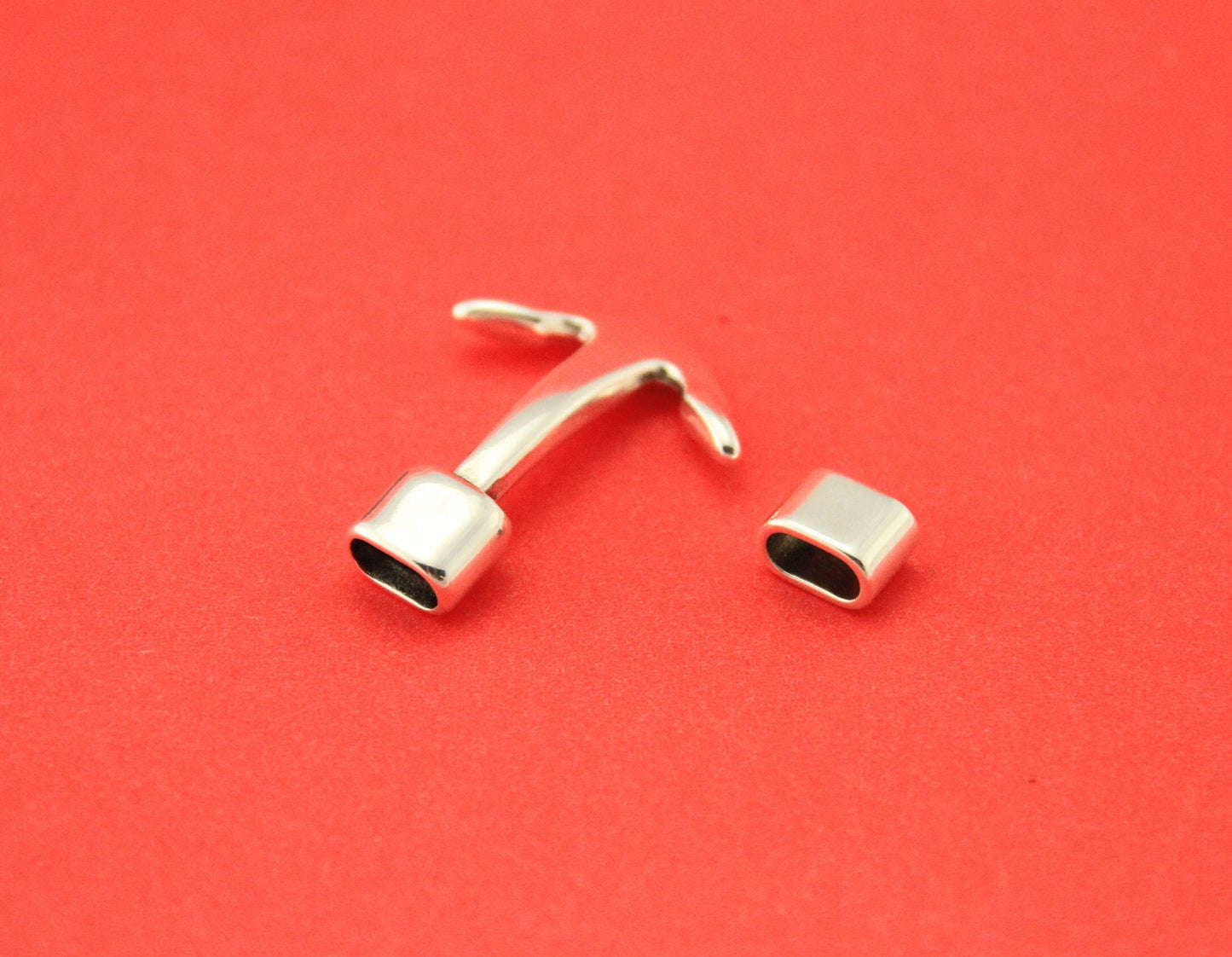 RC0182>>MADE IN EUROPE anchor hook clasp with slider, 4mm leather cord clasp, round leather cord clasp(NG4740/4739) Qty1set