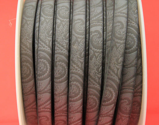 MADE in EUROPE 24'' flat 10mm engraved leather cord, 10mm flat leather cord, 10mm embossed leather cord (503/10/41)