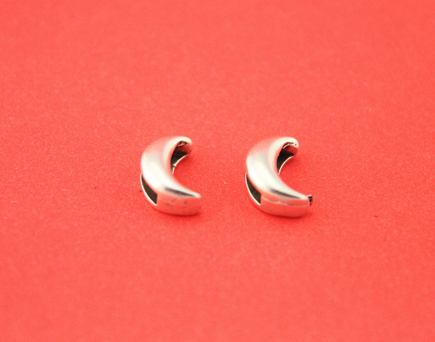FS0514>>MADE in EUROPE zamak 2 moon sliders, 10mm flat cord moon slider, 10mm leather cord slider, (4120) Qty2