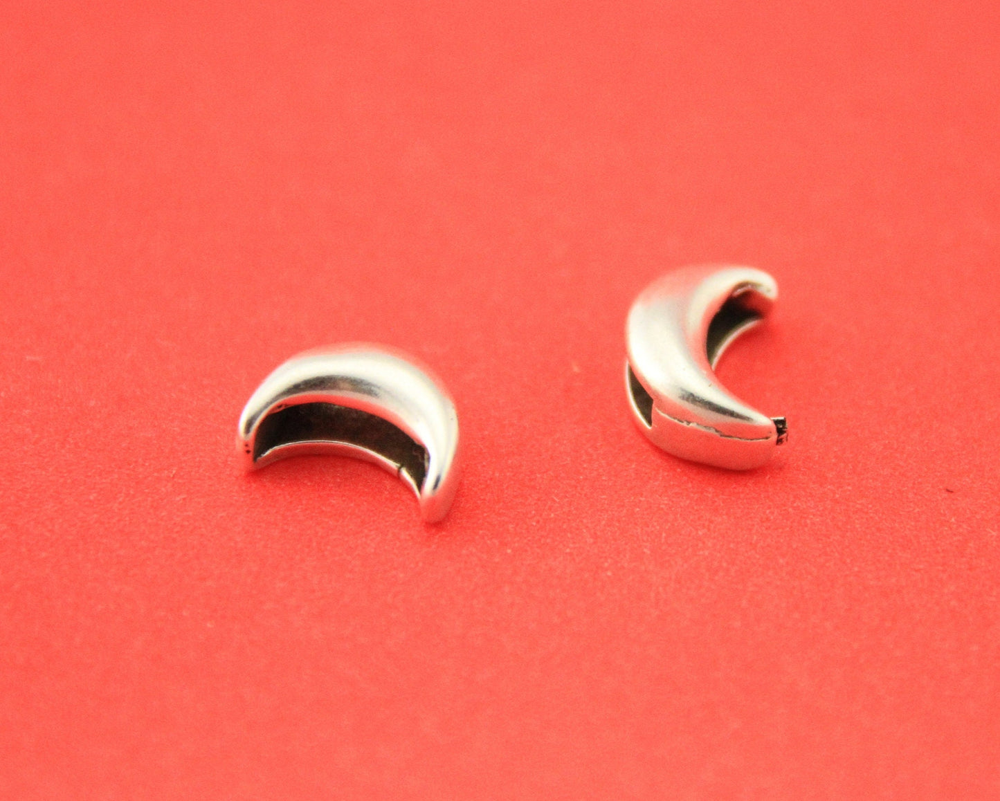 FS0514>>MADE in EUROPE zamak 2 moon sliders, 10mm flat cord moon slider, 10mm leather cord slider, (4120) Qty2