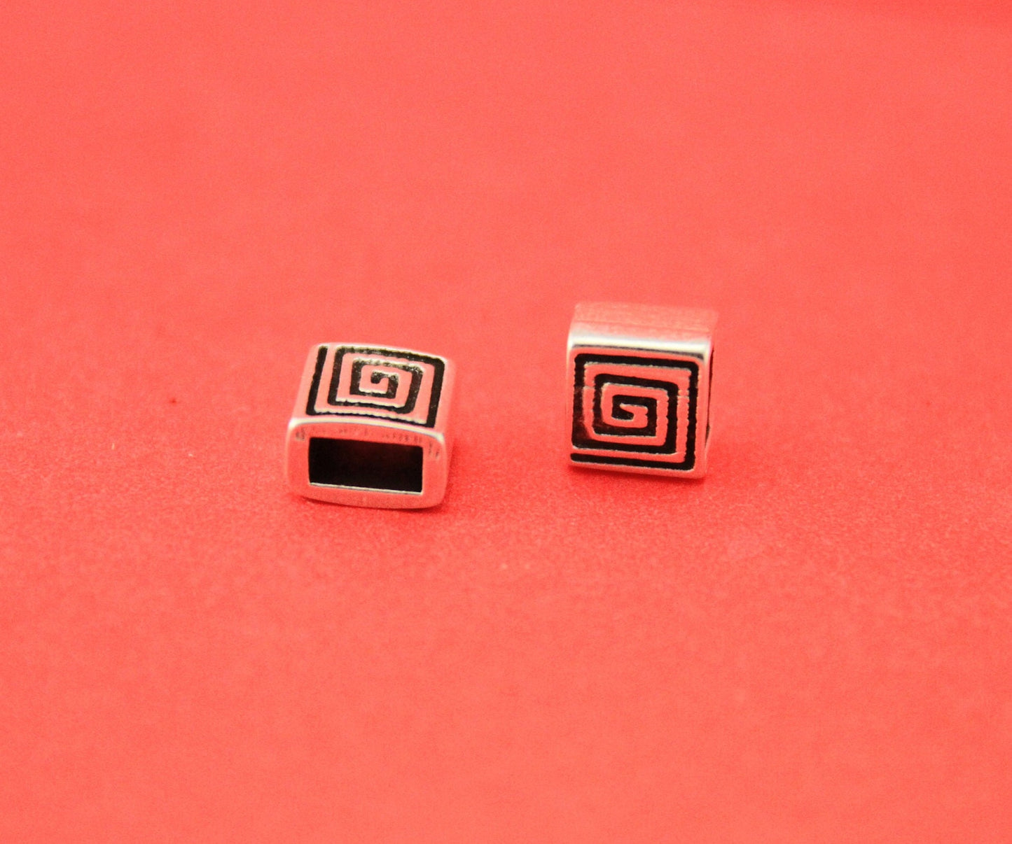 FS0515>>MADE IN EUROPE 2 zamak 6x3mm sliders, 3mm cord sliders, 3mm double round cord sliders (PF7240)Qty2