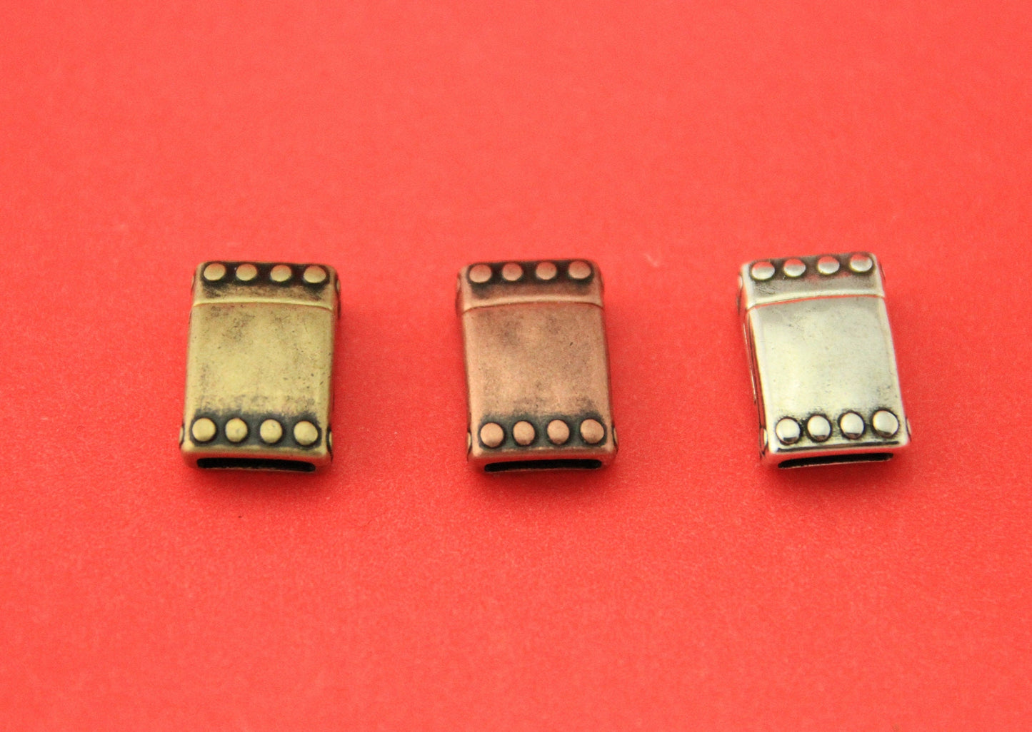 FC0347>>MADE in EUROPE zamak clasp, 10mm flat cord clasp, zamak  clasp for 10mm flat leather cord (TM10x3BOLITAS) Qty1