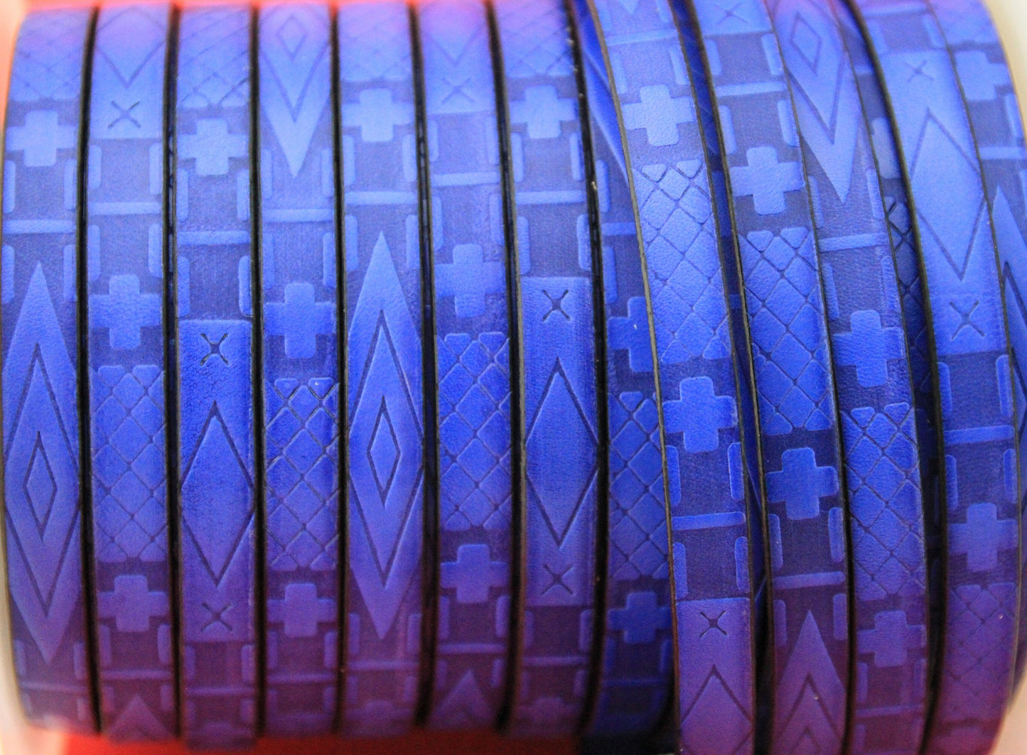 MADE in EUROPE  flat 10mm engraved leather cord, 10mm flat leather cord, 10mm embossed leather cord (705/10/28)