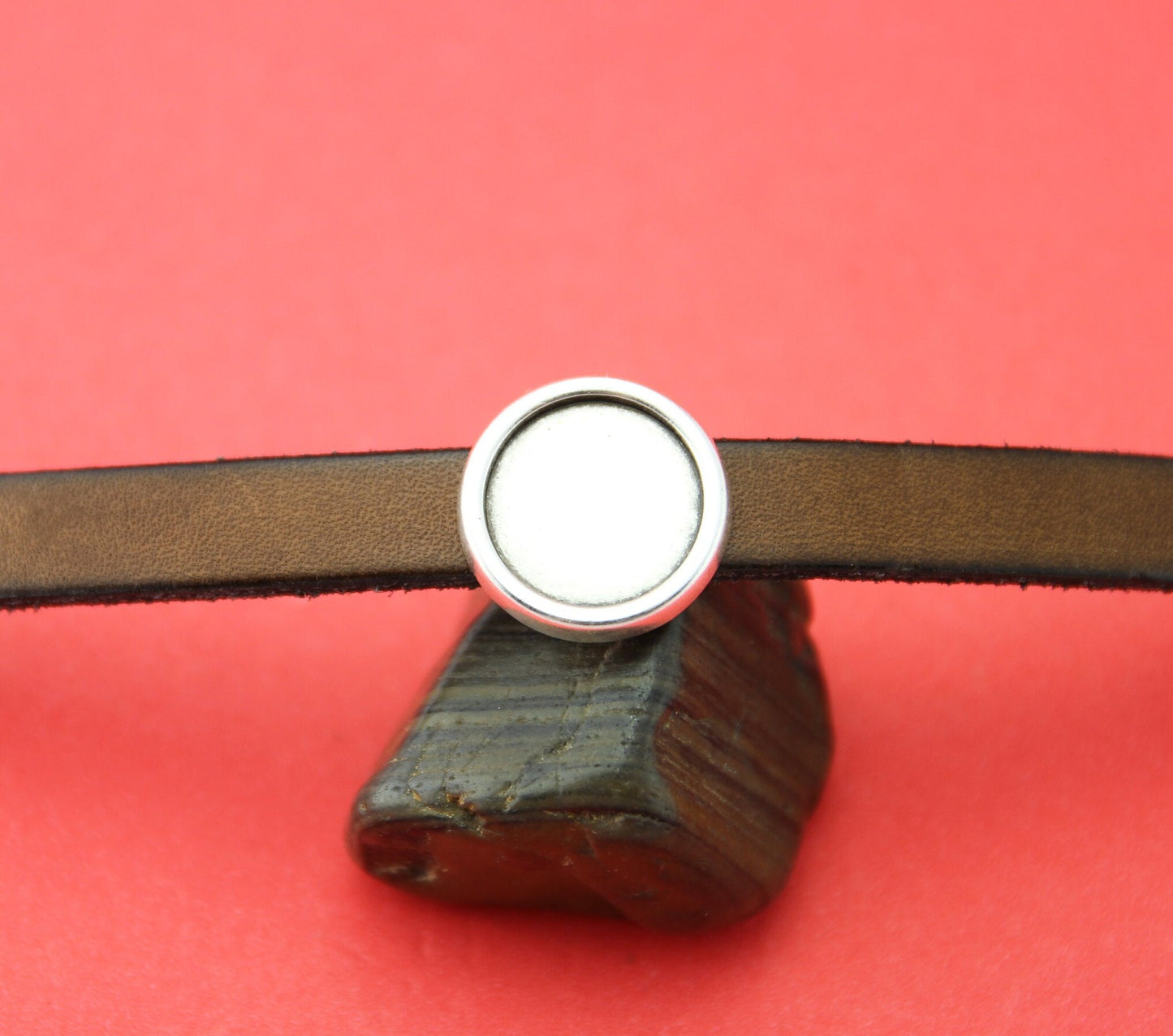 FS0664>> MADE IN EUROPE zamak slider setting for flatback cabochon, slider for flat cord, Qty1