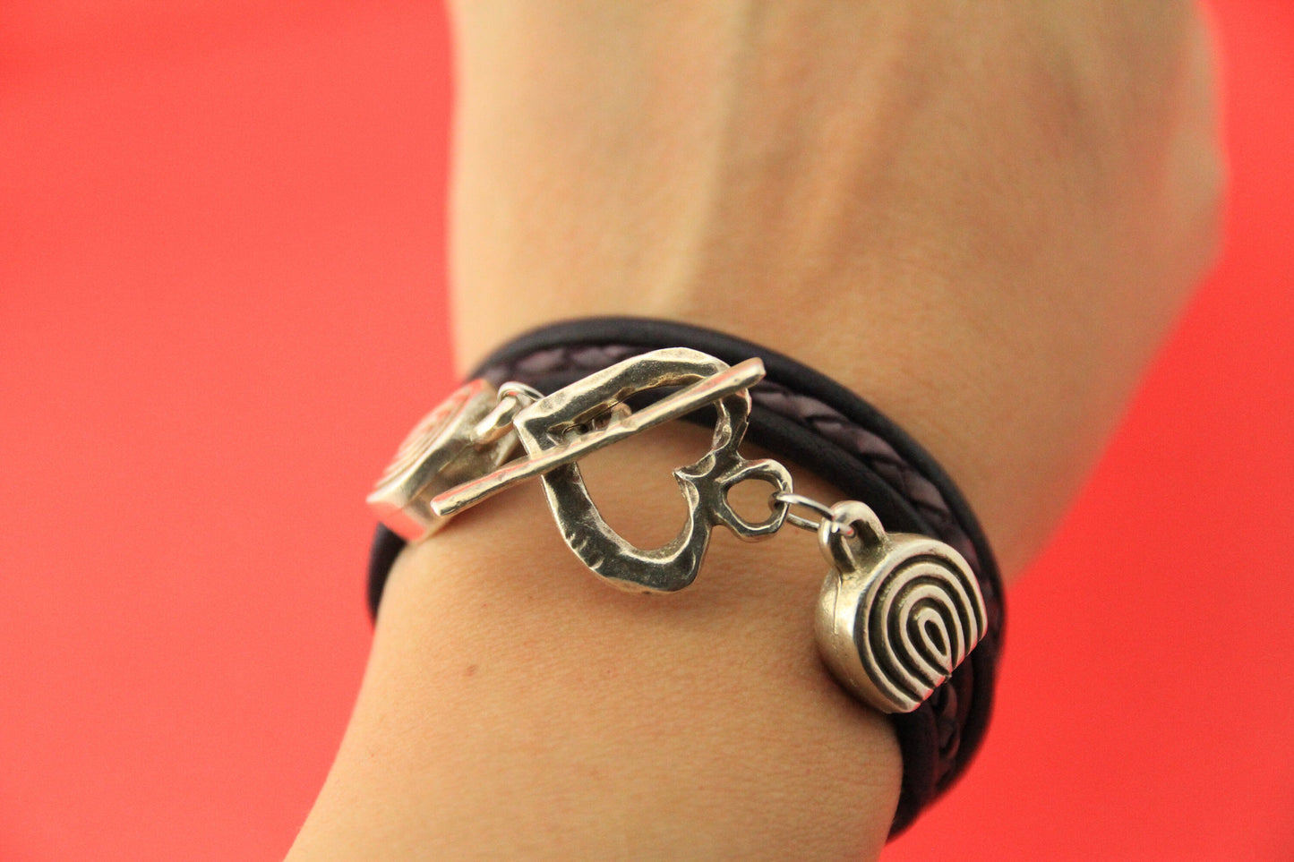 FC0369>>MADE in EUROPE round cord toggle clasp, wrap bracelet toggle clasp (B3170/4425AS)