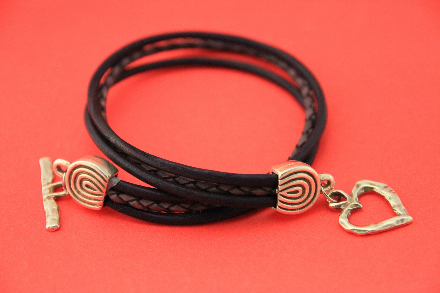 FC0369>>MADE in EUROPE round cord toggle clasp, wrap bracelet toggle clasp (B3170/4425AS)
