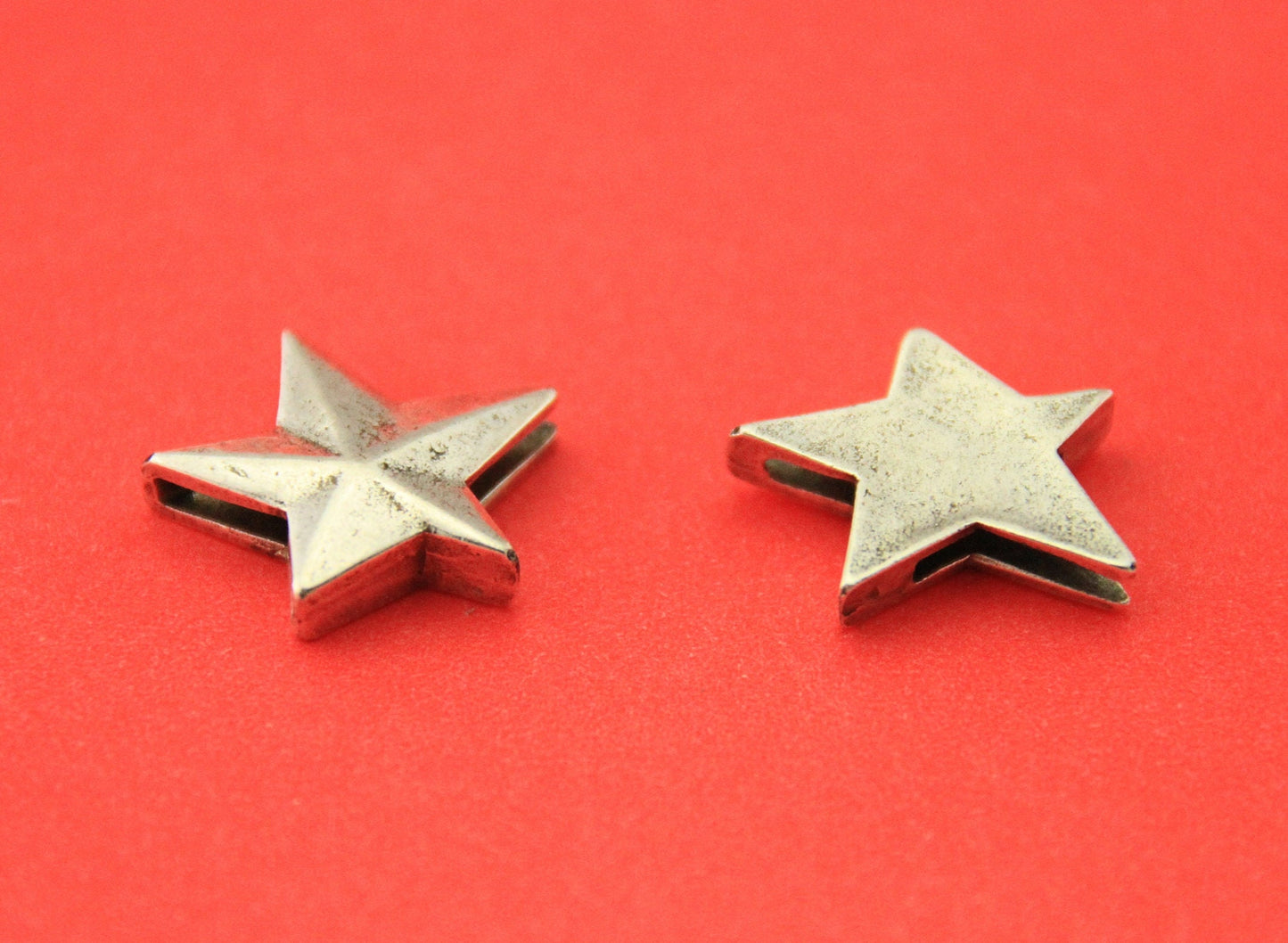 FS0518>>MADE in EUROPE zamak star sliders, 10mm flat cord star slider, 10mm leather cord slider, Qty2