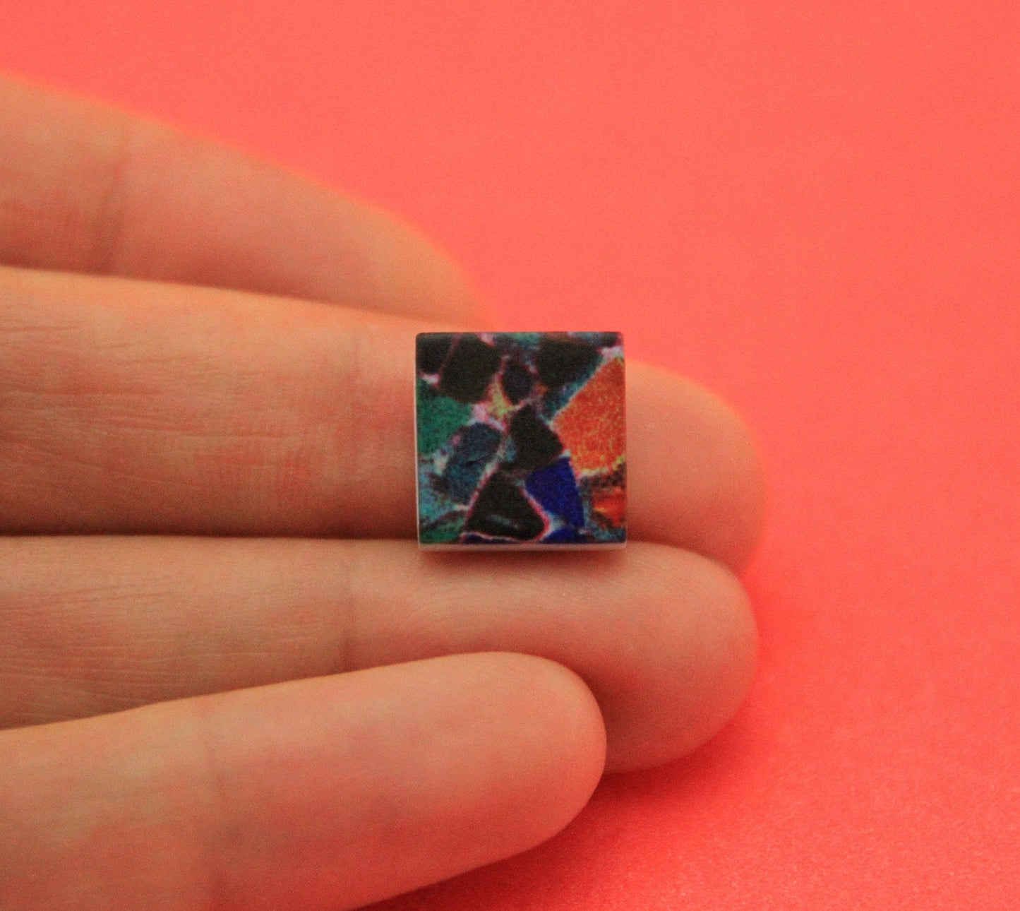 FS0519>> MADE IN EUROPE 2 acrylic square sliders, slider for flat cord, 10mm flat cord slider  Qty2