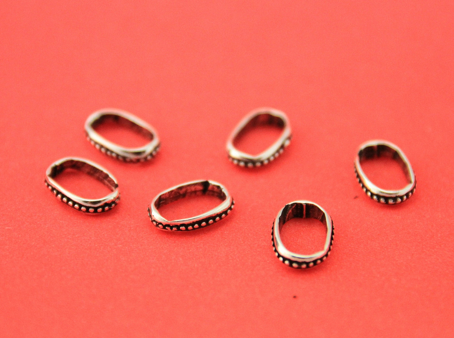 LS0090>>MADE IN EUROPE 4 zamak ring sliders, licorice ring sliders, 10x6mm slider rings, Qty4
