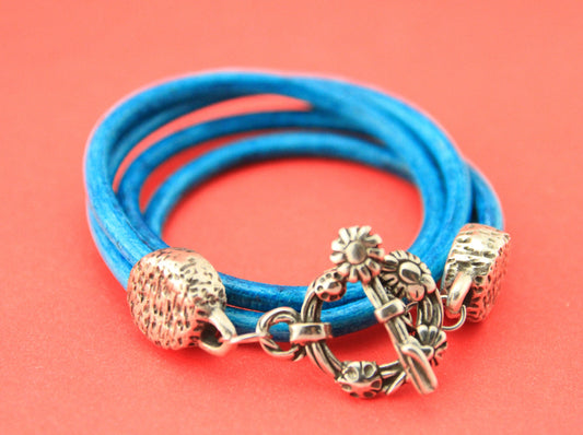 RC0187>>MADE IN EUROPE 4mm round cord toggle clasp, wrap bracelet toggle clasp (X5994AS/7311)