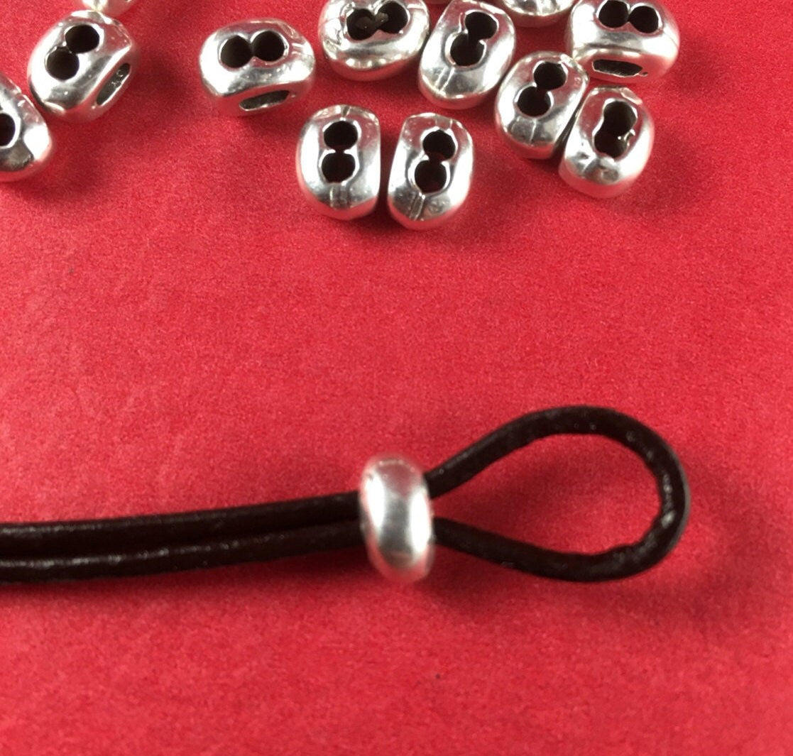 12/2 MADE in EUROPE 4 tiny strand separators, 2mm cord separator, silver strand separator for 2mm leather cord qty4