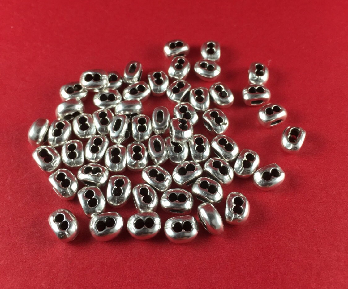 12/2 MADE in EUROPE 4 tiny strand separators, 2mm cord separator, silver strand separator for 2mm leather cord qty4