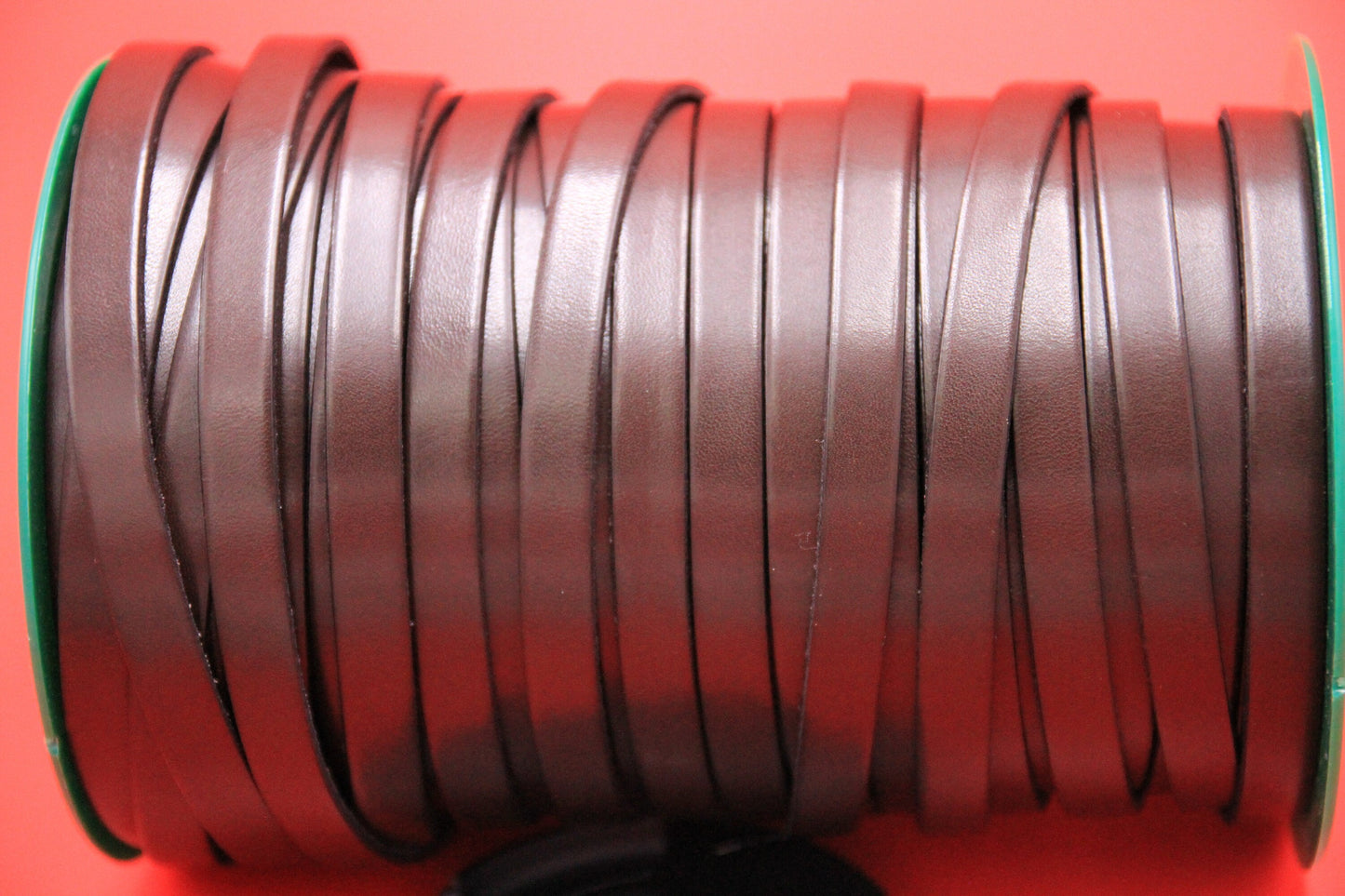 MADE in EUROPE 24" of genuine brown leather cord, flat 10mm dark brown leather cord, 10x2.3mm leather cord (MARF10BR)
