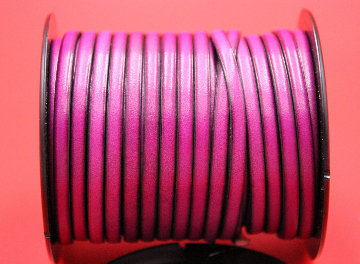 MADE in EUROPE 1 yard of 5mm flat leather cord, genuine leather 5mm strip, cyclamen flat leather cord (AR100/05/24)