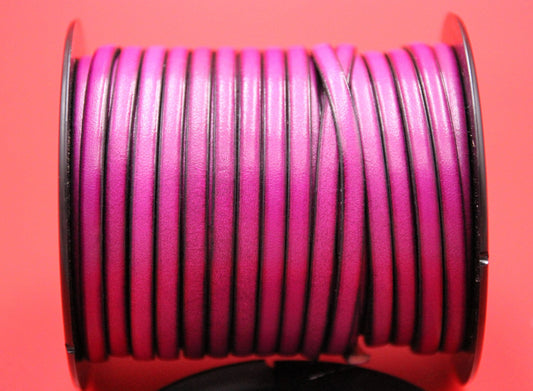 MADE in EUROPE 1 yard of 5mm flat leather cord, genuine leather 5mm strip, cyclamen flat leather cord (AR100/05/24)