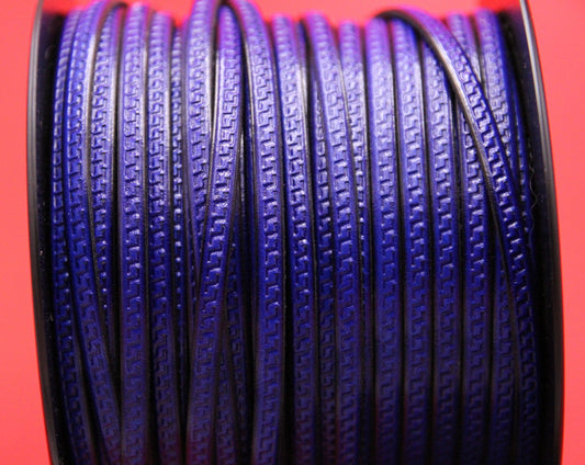 MADE in EUROPE 24'' flat 5mm engraved leather cord, 5mm flat greek key engraved leather cord, 5mm embossed leather cord (AR180/05/22)