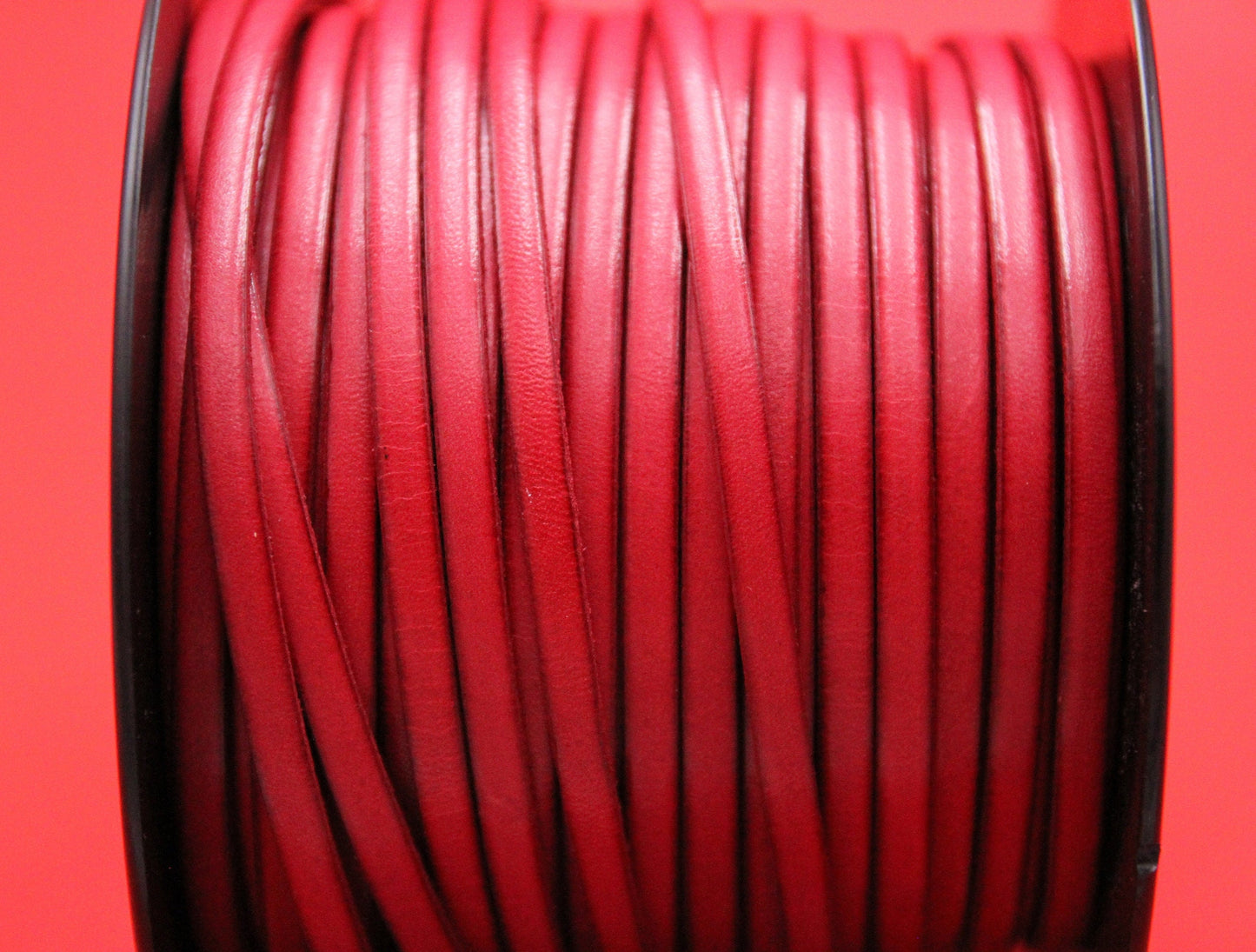 MADE in EUROPE 1 yard of 5mm flat leather cord, 5mm ruby red leather cord, flat 5mm real leather cord (AR100/05/26)