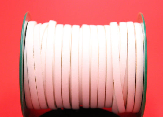 MADE in EUROPE 5mm white leather cord, genuine leather cord (AR100/05/white)