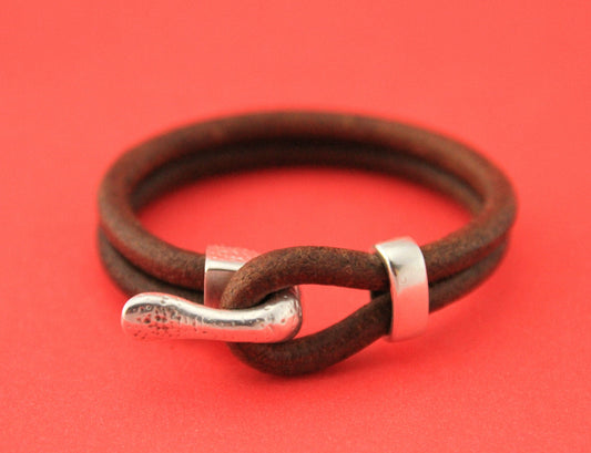 RC0189>>MADE in EUROPE zamak hook clasp, 5mm round cord clasp, 5mm cord clasp, hammered zamak hook clasp (PF10958) Qty1