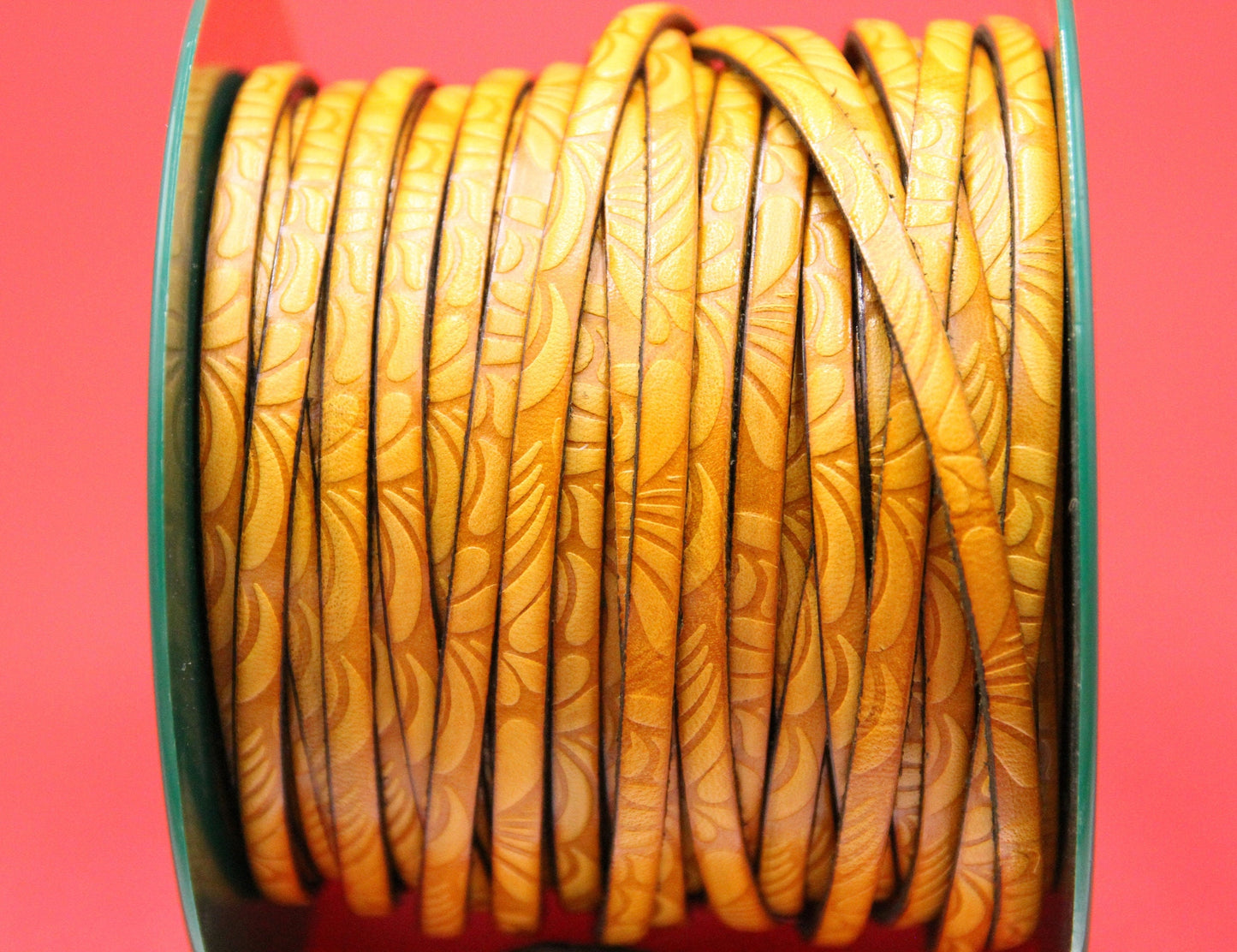 MADE in EUROPE 24'' flat 5mm embossed leather cord, 5mm flat leather cord, 5mm embossed leather cord (AR150/05/02B)