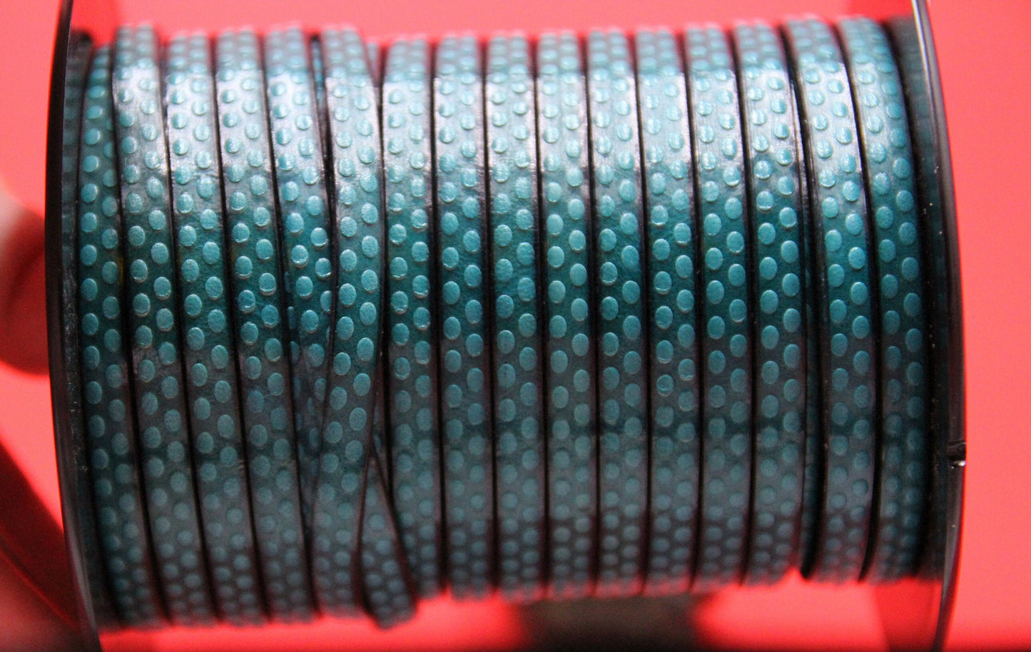 MADE in EUROPE 24'' flat 5mm engraved turquoise leather cord, 5mm flat leather cord, 5mm embossed leather cord(AR110/05/18)