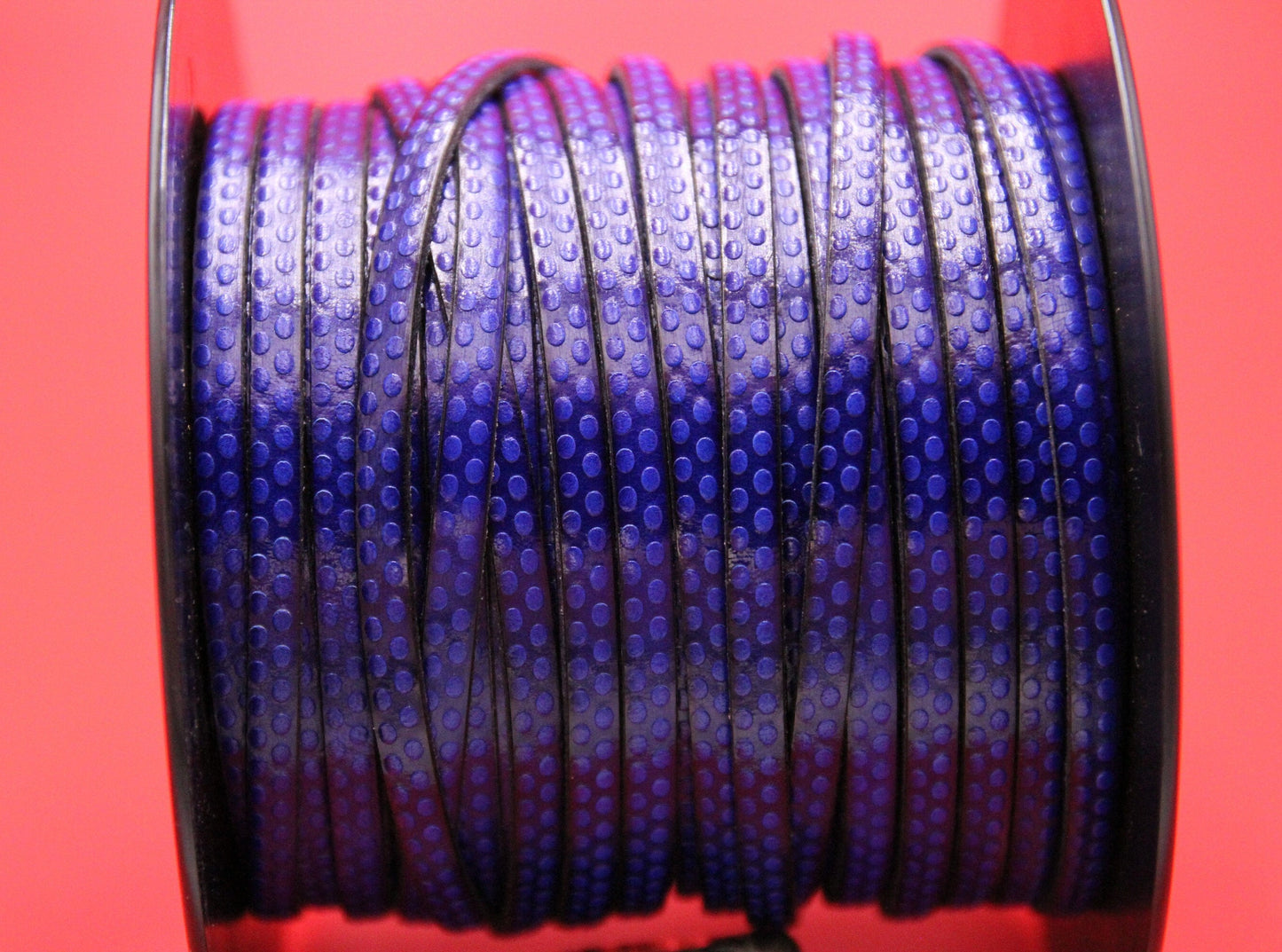 MADE in EUROPE 24'' flat 5mm engraved leather cord, 5mm flat royal blue leather cord, 5mm embossed leather cord(AR110/05/22)