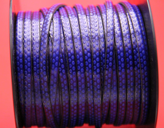 MADE in EUROPE 24'' flat 5mm engraved leather cord, 5mm flat royal blue leather cord, 5mm embossed leather cord(AR110/05/22)