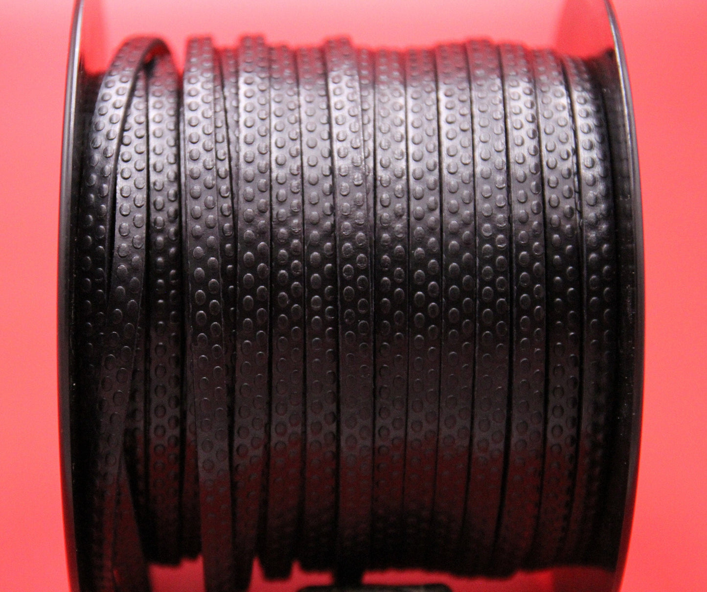 MADE in EUROPE 24'' flat 5mm engraved leather cord, 5mm black leather cord, 5mm embossed leather cord (AR110/05/34)
