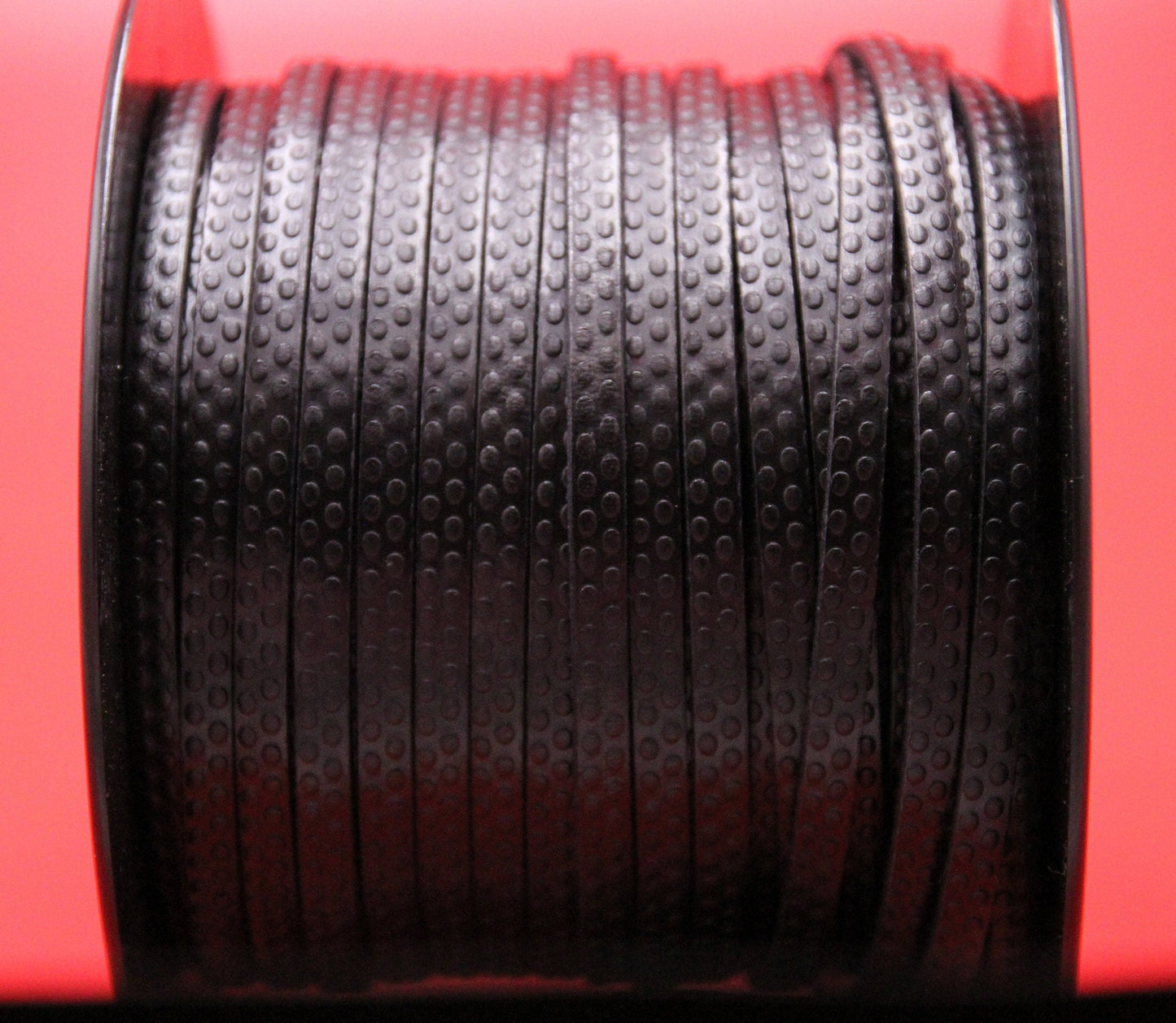 MADE in EUROPE 24'' flat 5mm engraved leather cord, 5mm black leather cord, 5mm embossed leather cord (AR110/05/34)