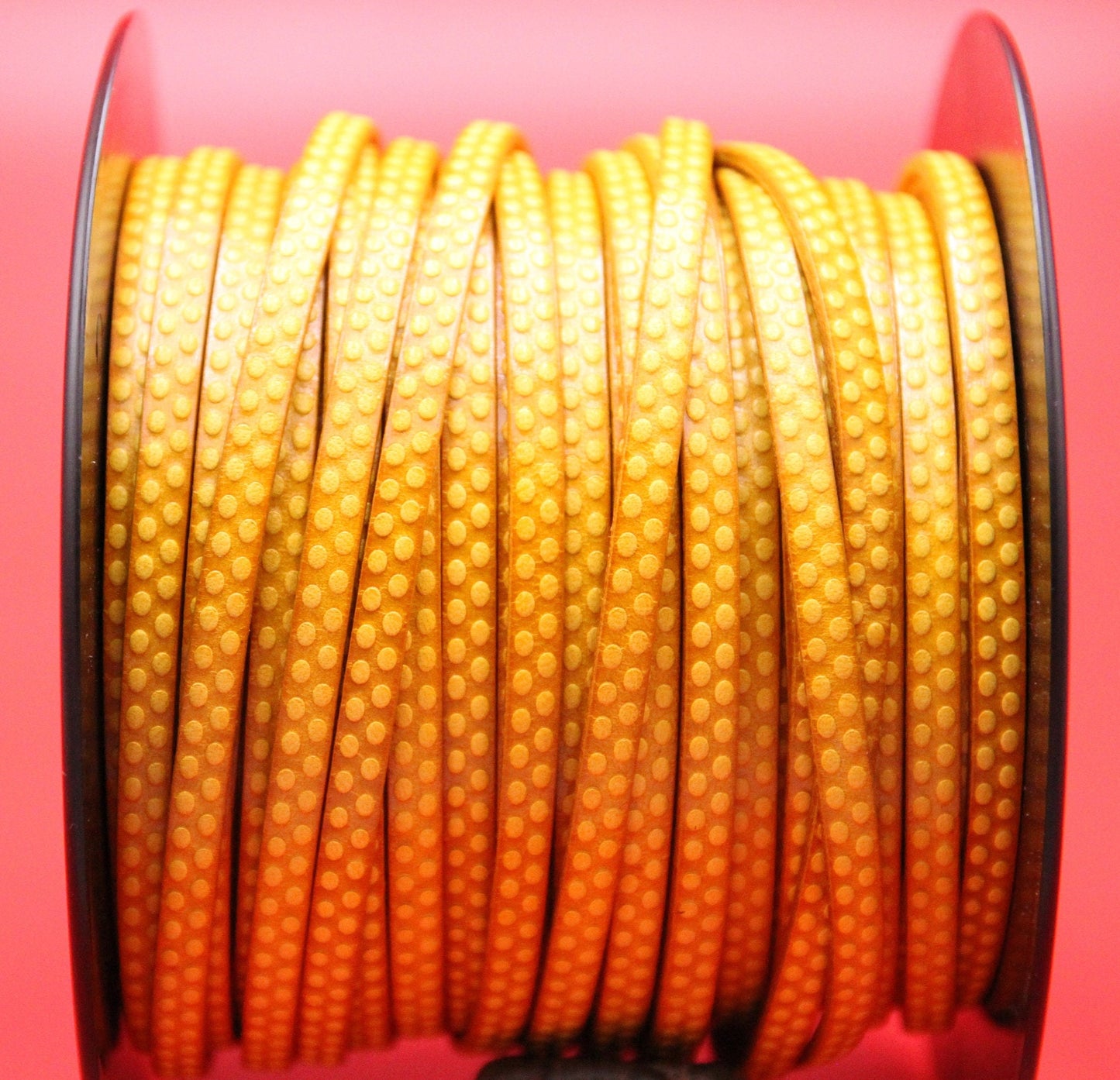 MADE in EUROPE 24'' flat 5mm embossed leather cord, 5mm yellow leather cord, 5mm embossed leather cord (AR110/05/31)