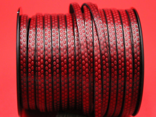 MADE in EUROPE 24'' flat 5mm embossed leather cord, 5mm flat leather cord, 5mm embossed leather cord (AR110/05/27)