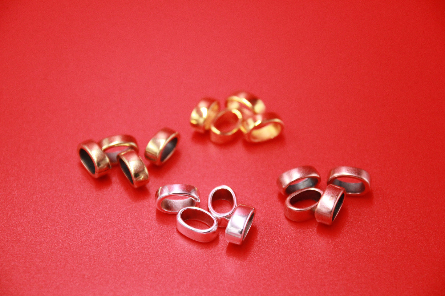 LS0060>>MADE IN EUROPE 4 zamak ring sliders, licorice ring sliders, 10x6mm slider rings,NG0743 Qty4