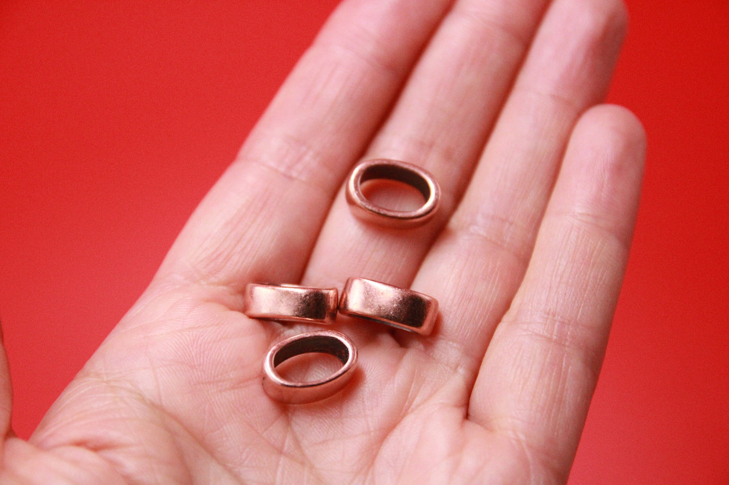 LS0060>>MADE IN EUROPE 4 zamak ring sliders, licorice ring sliders, 10x6mm slider rings,NG0743 Qty4